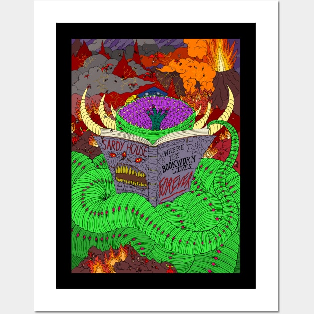 The Book Wyrm Lives! Wall Art by SardyHouse